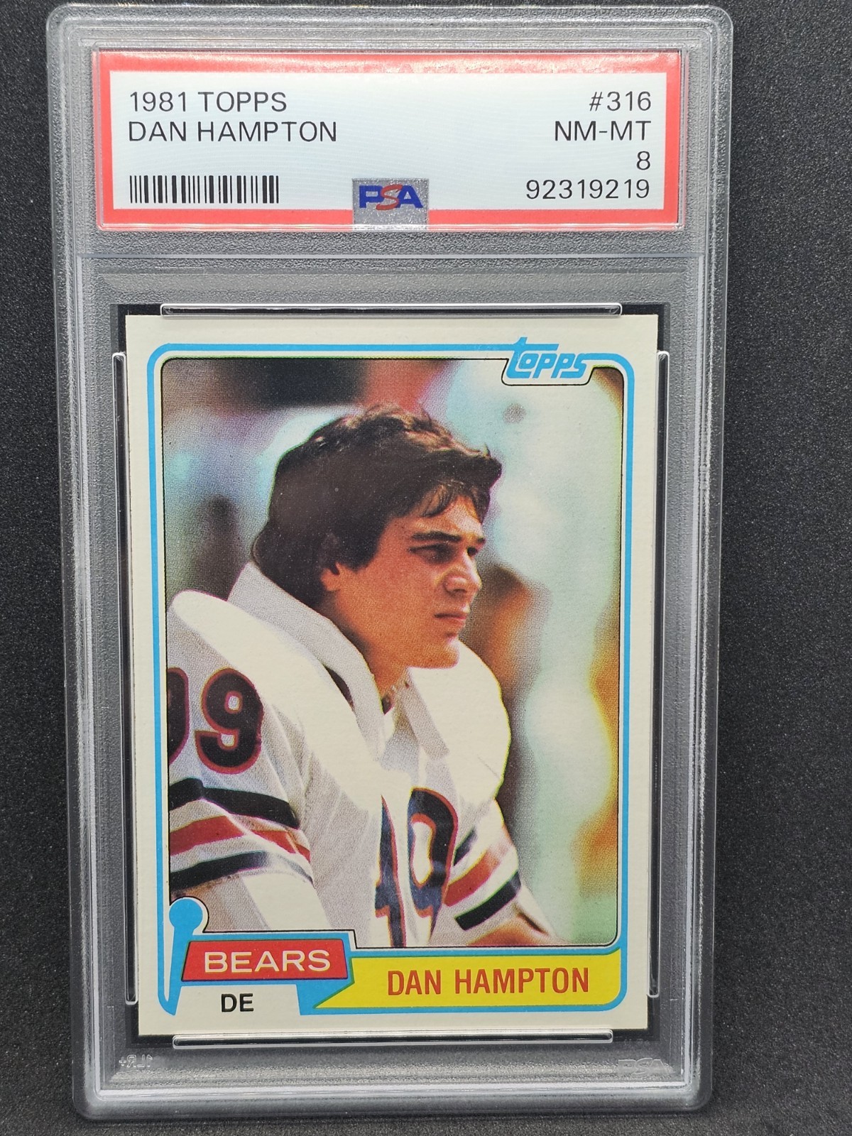 1981 Topps #316 Dan Hampton Rookie NM-MT PSA 8