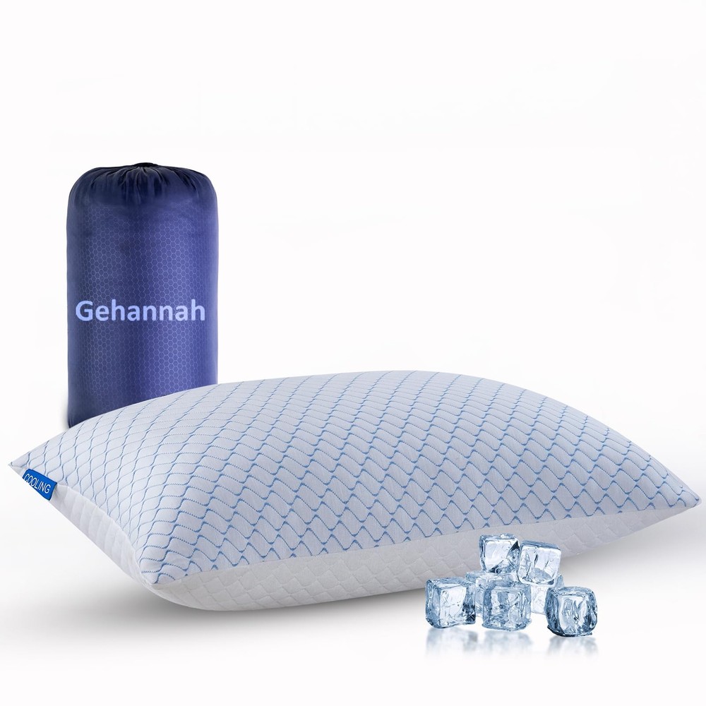 Large Compressible Travel Pillow for Camping & Sleeping - 1 Pack Shredded Foam