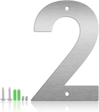 4 Inch Floating House Numbers and Metal Letters for Outdoor Signs, Modern 304 St