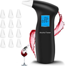 Breathalyzer with LCD Digital Display, Portable Tester for Alcohol Includes