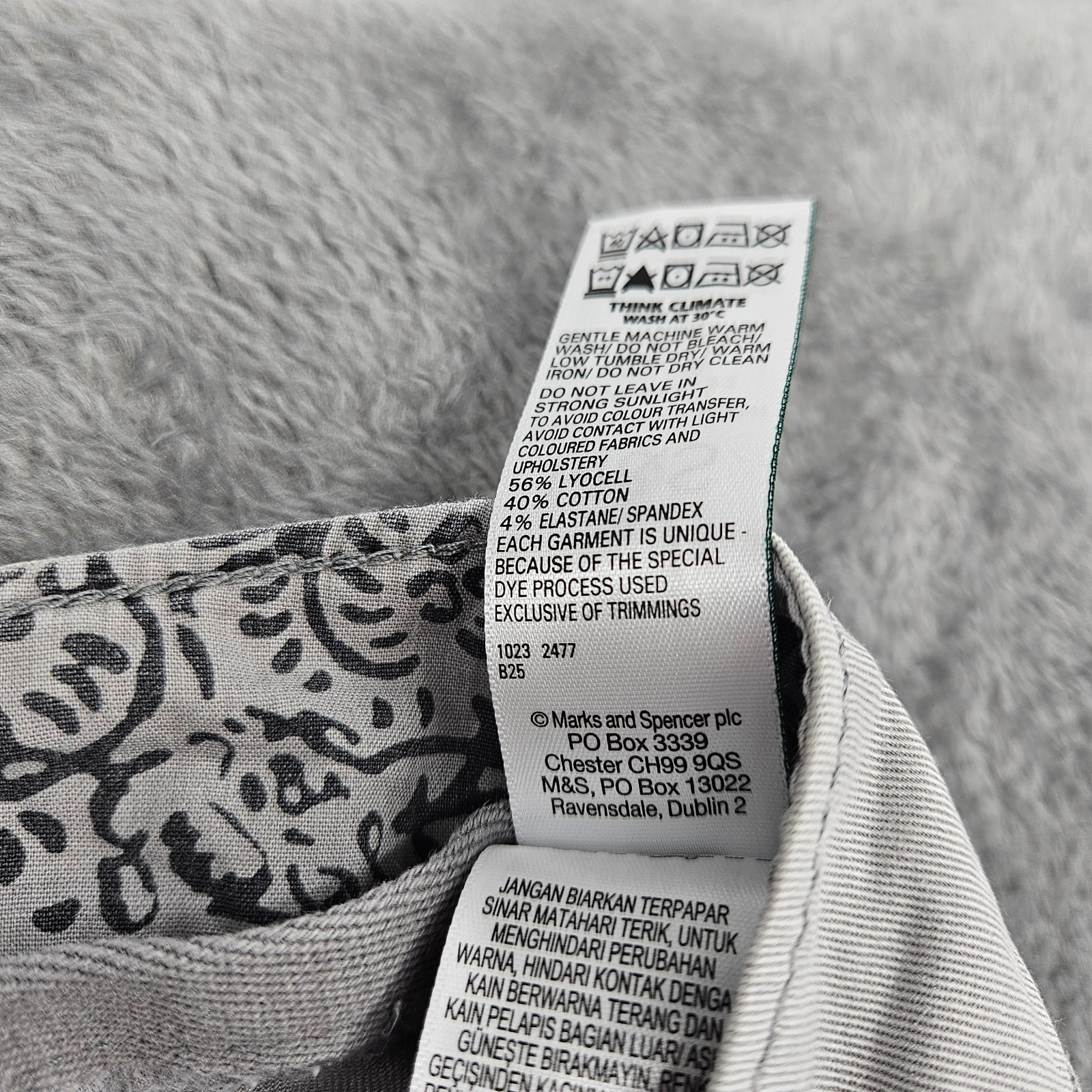 M&S Cargo Trousers UK 22 Long Light Grey Lyocell Stretch Utility image 7