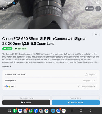 Canon EOS 5 35mm SLR Film Camera Body w/ Sigma 28-200mm Zoom Lens