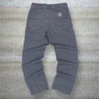 Vintage Carhartt Carpenter Pants 32x30 Grey Canva Relaxed Dungarees Painters 90s