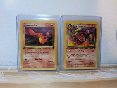 Pokémon TCG Charmander & Dark Charmeleon 1st Editions And Team Rocket.