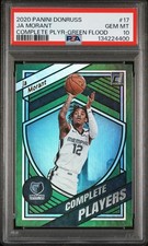 2020 PANINI DONRUSS COMPLETE PLAYERS GREEN FLOOD #17 JA MORANT PSA 10