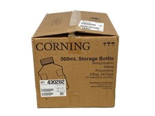 (24) CORNING 500mL Graduated Easy Grip PS Storage Bottles Plug Seal Caps 430282