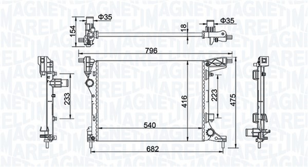 MotorküHler WasserküHler Magneti Marelli 350213203300 FüR Fiat 500L 199LYB1B-image