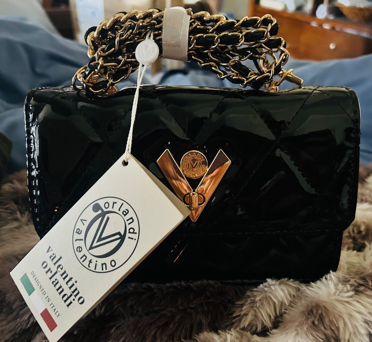 ヴィヴァルディ
協奏曲集　アバド&ムーティ
+カラヤン&ジュリーニ NWT Valentino Orlandi Black Patent Leather Shoulder Bag Twist Lock