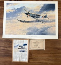 Robert Taylor Knights Cross Erich Hartmann Signed 709/1250 COA Bf109 Print
