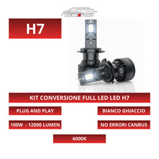 KIT CONVERSIONE LAMPADE DA ALOGENE A LED H7 6000K CANBUS 12000 LUMEN LED 100W