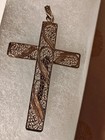 Vintage Filigree Crucifix Cross Large Pendant 2.5" — photo 4