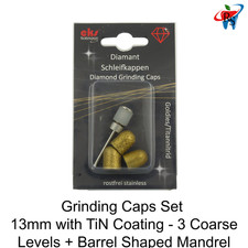 Professional TiN Coated 13mm Diamond Grinding Caps with Dome Shaped Mandrel