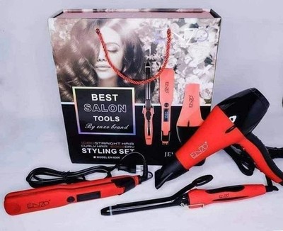 ENZO Bridal Hair Styling Set 3in1 Professional Straightener Curler 6000W