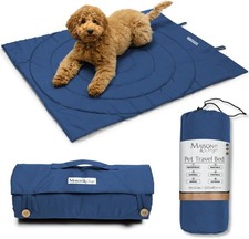 Dog Travel Mat - Portable Waterproof Foldable Dog Bed for Home, Car, Crate