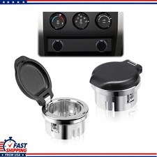 Chrome 12v Cigarette Lighter Plug Cover Caps 2 Pcs Dash Power Outlet Retainer Chrome 12v Cigarette Lighter Plug Cover Caps 2 Pcs Dash Power Outlet Retainer