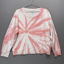 J Crew Sweatshirt Womens XLarge Pink Tie Dye Comfy 100 Cotton