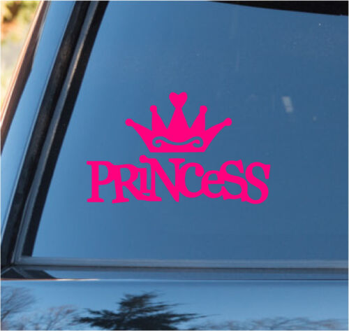Autocollant autocollant vinyle princesse & couronne voiture camion fenêtre 5x9 - Photo 1 sur 1