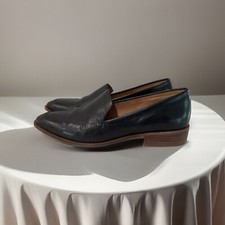 Madewell H1419 Women  s Sz 8 Leather Comfort Shoes Slip On Low 1  Heel Black