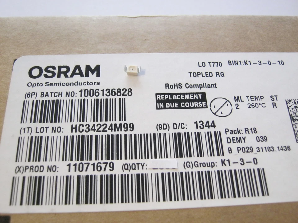 LO T770, LED, Orange, 606nm, 10mA,SMD, OSRAM,TOPLED, LO T770 K1-3-0-10, 50 Stück - Image 2 of 2