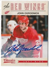 2012-13 Classics Signatures Autographs #165 John Ogrodnick Detroit Red Wings