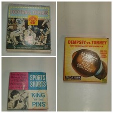 LOT OF 3 Vintage 8MM Films Boxing Dempsey Bowling King of Pins Football Follies