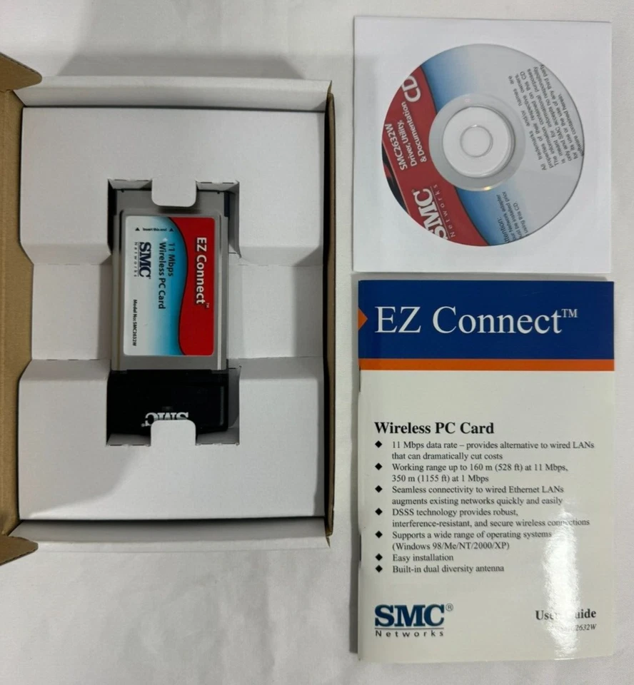 SMC EZ Connect 2.4 GHz Wireless PC Card - Model SMC2632W (Complete in Box) - Image 2 of 4
