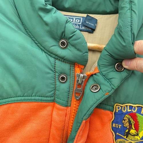Polo Ralph Lauren Canoe Club Down Vest XL Indian Patch Western Yoke Puffer Gilet - Picture 8 of 13