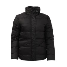 Women's Coat Elle Padded Jacket High Neck Inner Fur Collar In Black