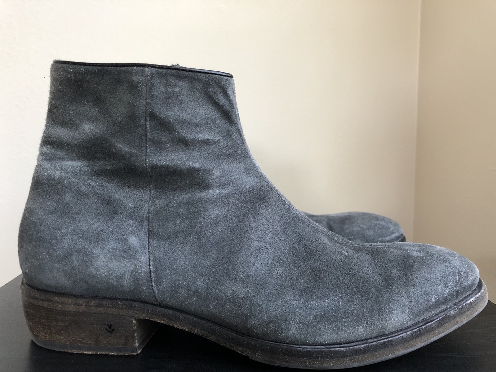 john varvatos grey suede boots