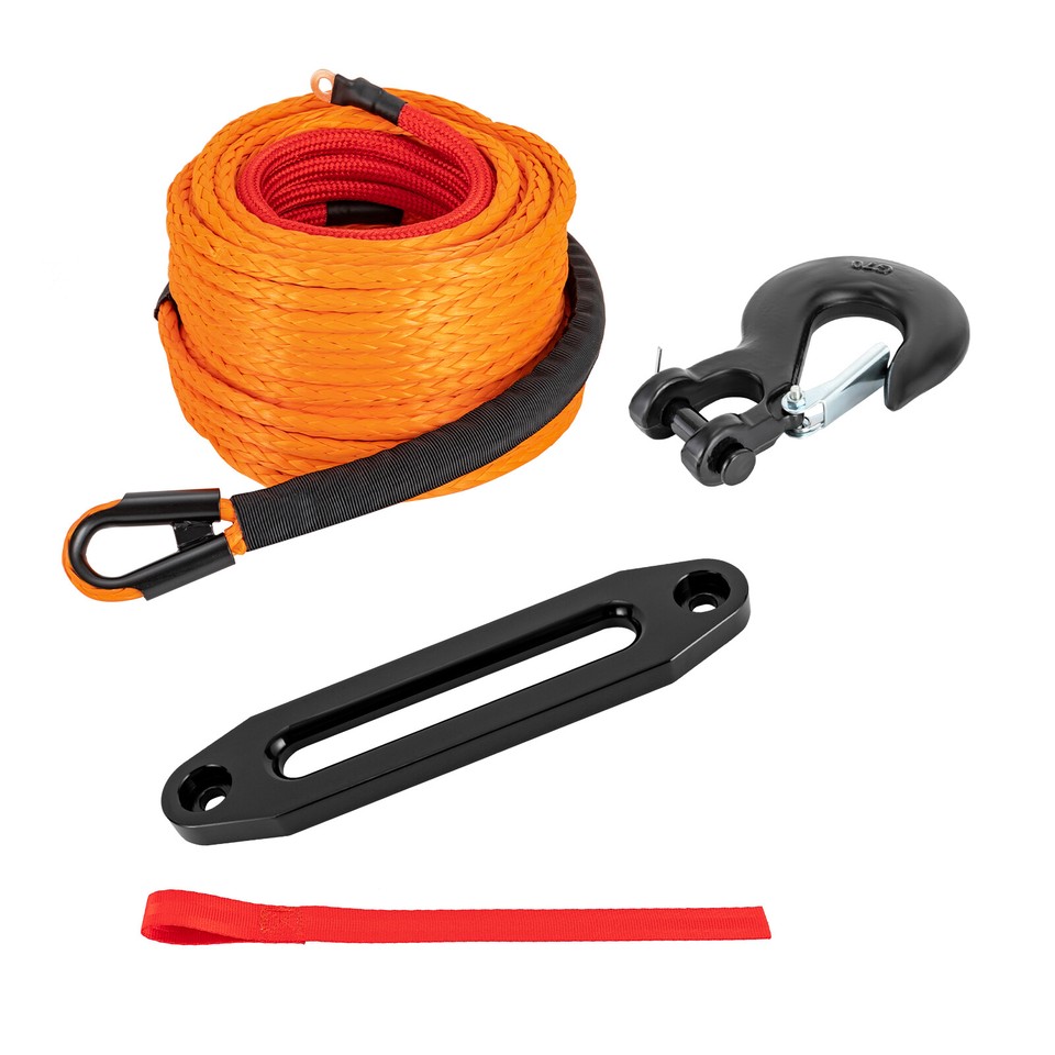 Synthetic Winch Rope Winch Line Cable Rope w/ Winch Hook Fairleads 30