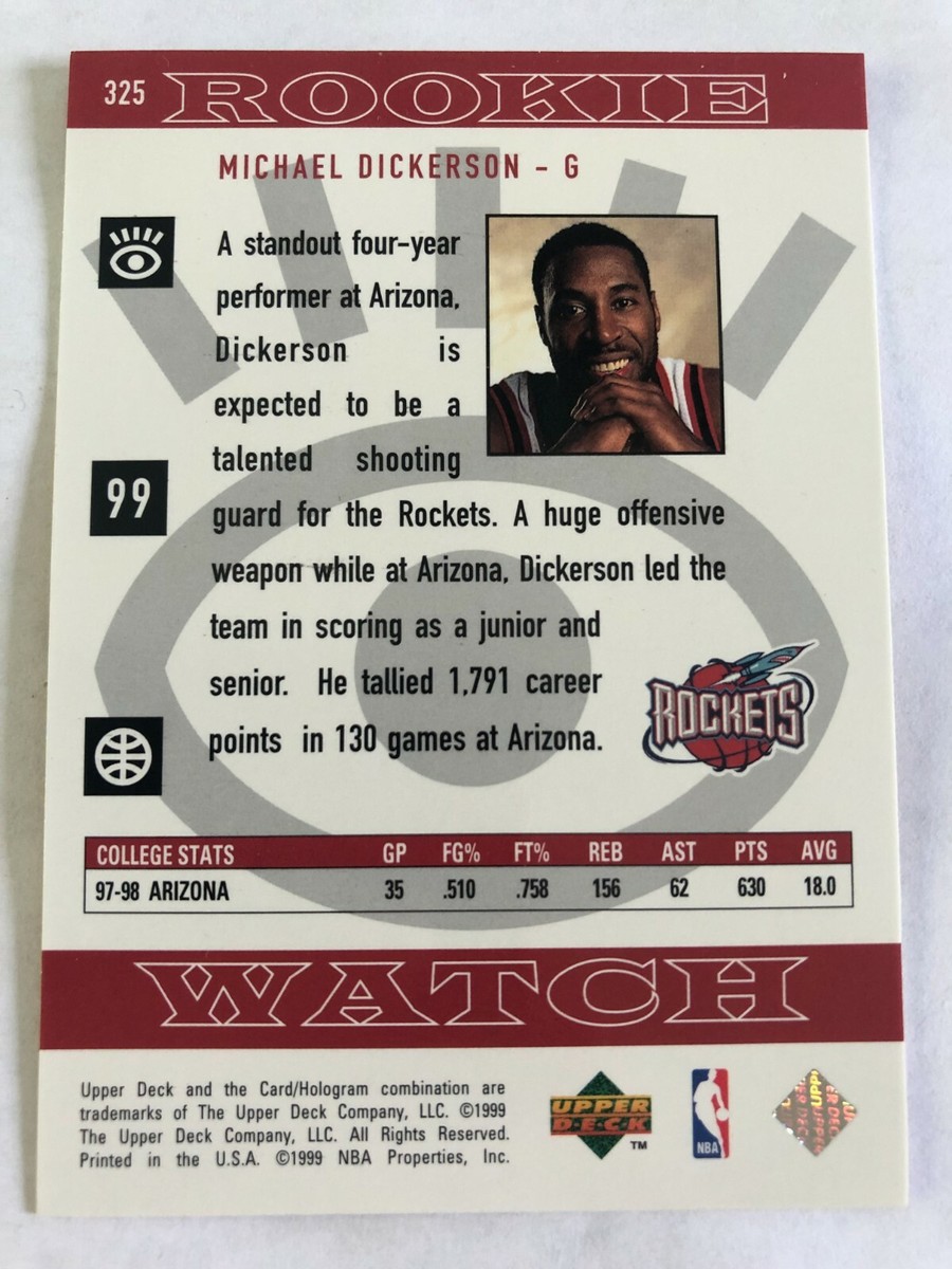 1998-99 Upper Deck Michael Dickerson #325 Rookie RC Houston