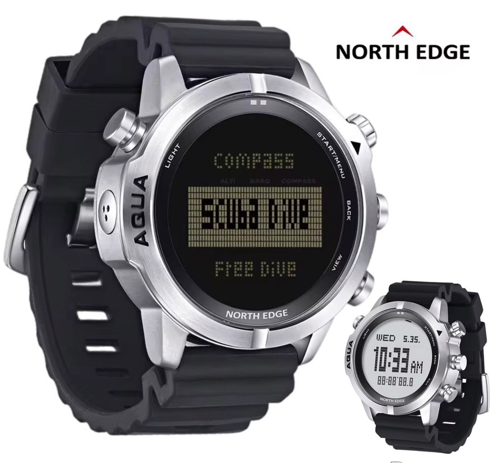 NORTH EDGE Digital Diving & Out Door Wrist Watch Computer Scuba & Free Diving