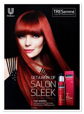 Tresemme Keratin Smooth System Red-Head Model 2014 Full-Page Print Magazine Ad