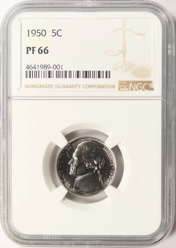 1950 Proof Jefferson Nickel 5c NGC PF66