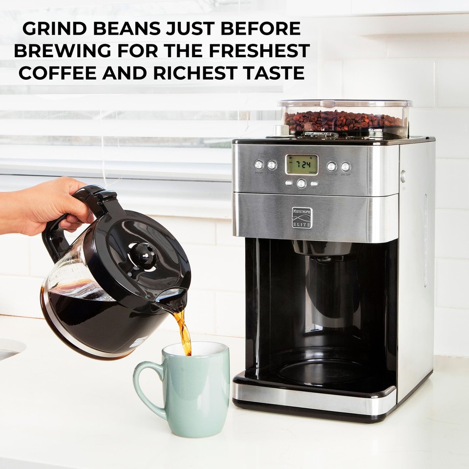 Kenmore Elite Grind and Brew Coffee Maker w/ Burr Grinder, 12 Cup