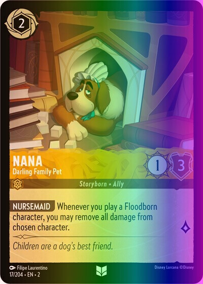Lorcana Nana - Darling Family Pet (17/216) Rise of the Floodborn NM FOIL