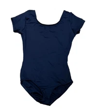 Capezio Navy Short Sleeve Dance Leotard, Size YS, NWT