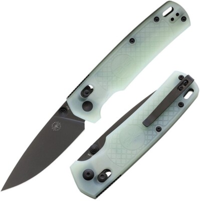 Amare FieldBro Folding Knife 3'' Black VG-10 Steel Blade Jade Textured G10 Handle