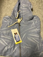 Weatherproof Ladies Rain Slicker Hooded Jacket Lightweight Riverside Blue Small