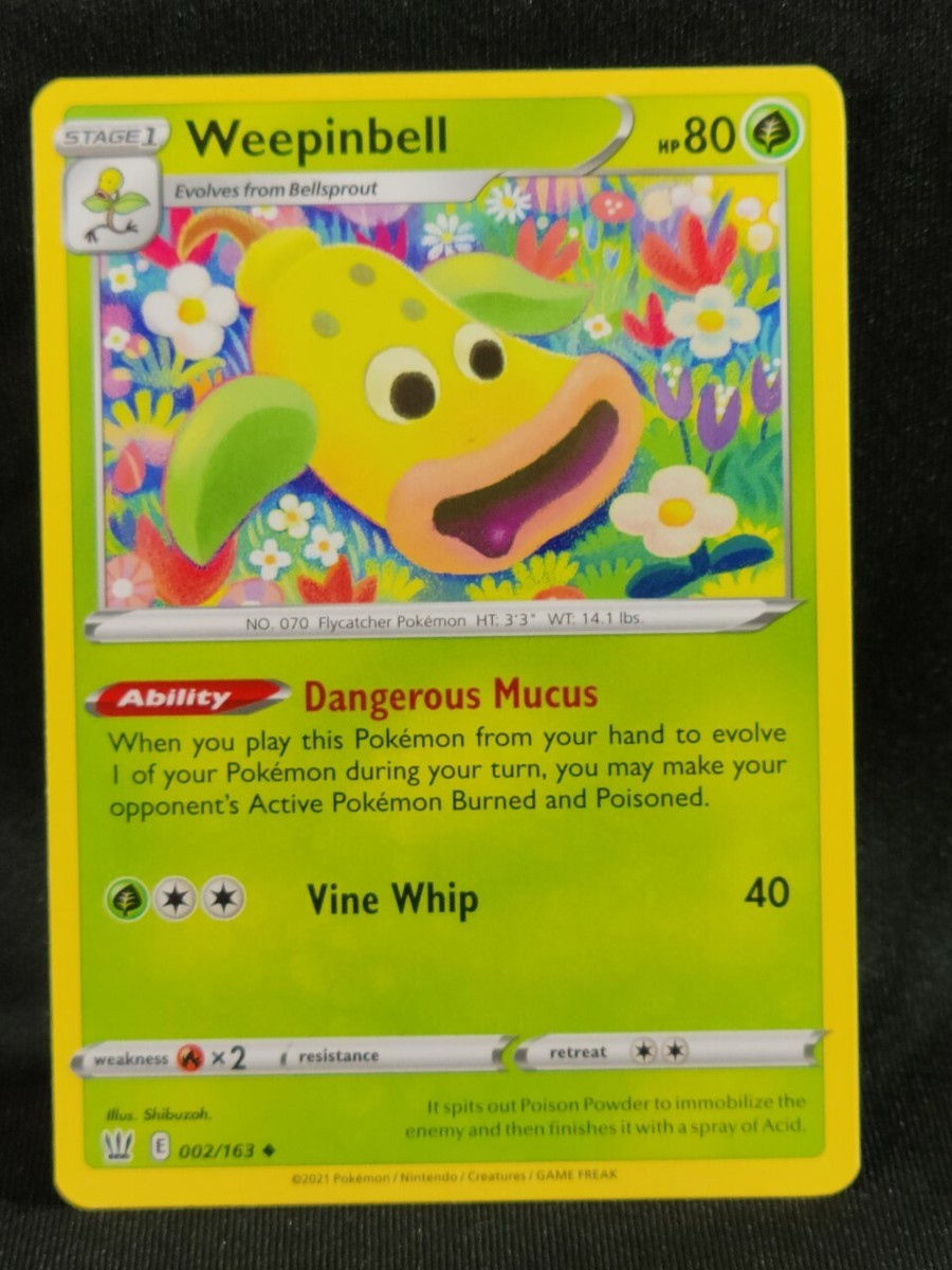 Pokemon evolve set Bellsprout 001/163 Weepinbell 002/163