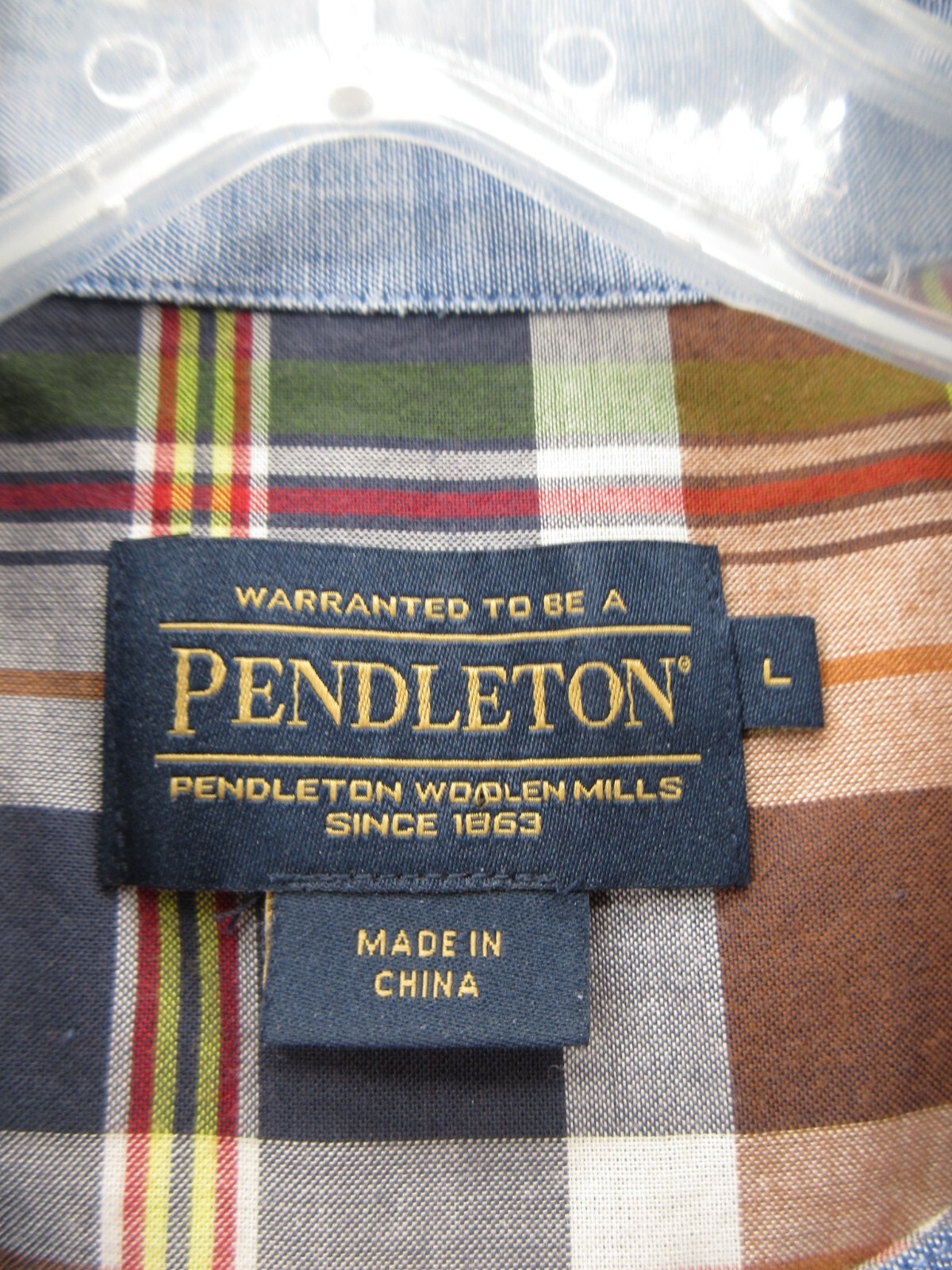 Pendleton Shirt Men Large Brown Button Down Plaid… - image 8