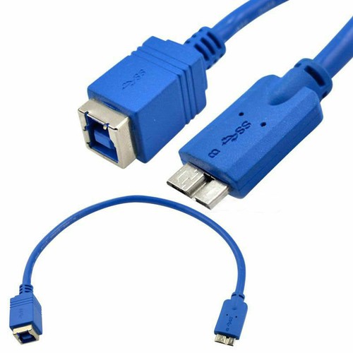 USB B 3.0 to Micro B Extension Cable For Printer/Hard Disk | Male to Female 0.3m - Picture 4 of 5