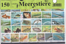 150BriefmarkenMeerestiere,Fische,Wale,Muscheln,Schildkröten,Aquarium,FischDelfin