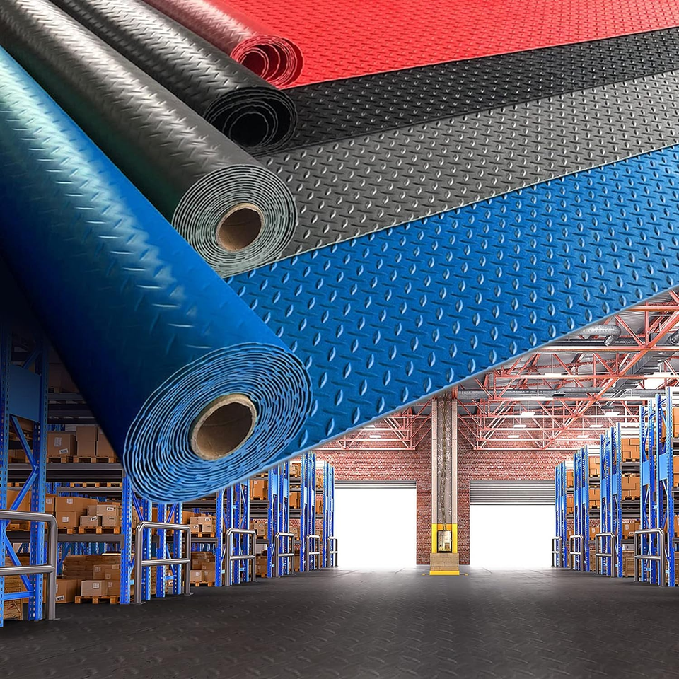 5Ft X 17Ft Garage Floor Mat 2.5Mm Thickened Rubber Flooring Roll 85Sqft