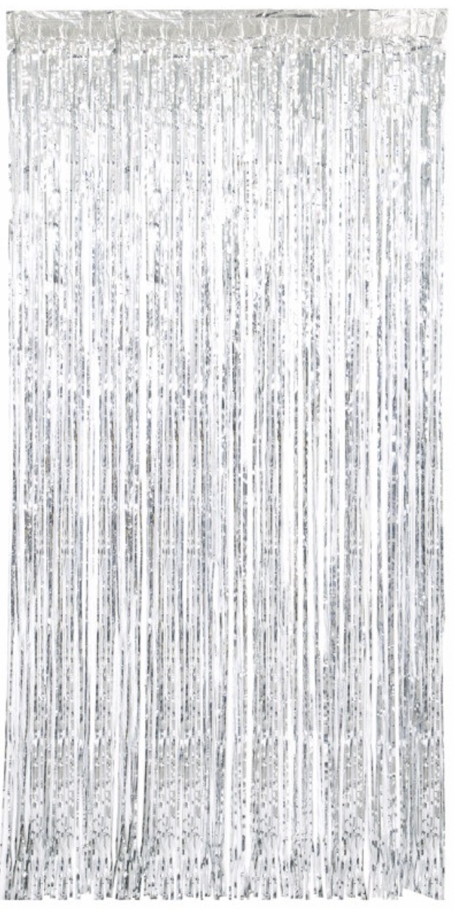 Silver Foil Fringe Door Curtain 3.25 ft x 6.5 ft Birthday Celebration Party