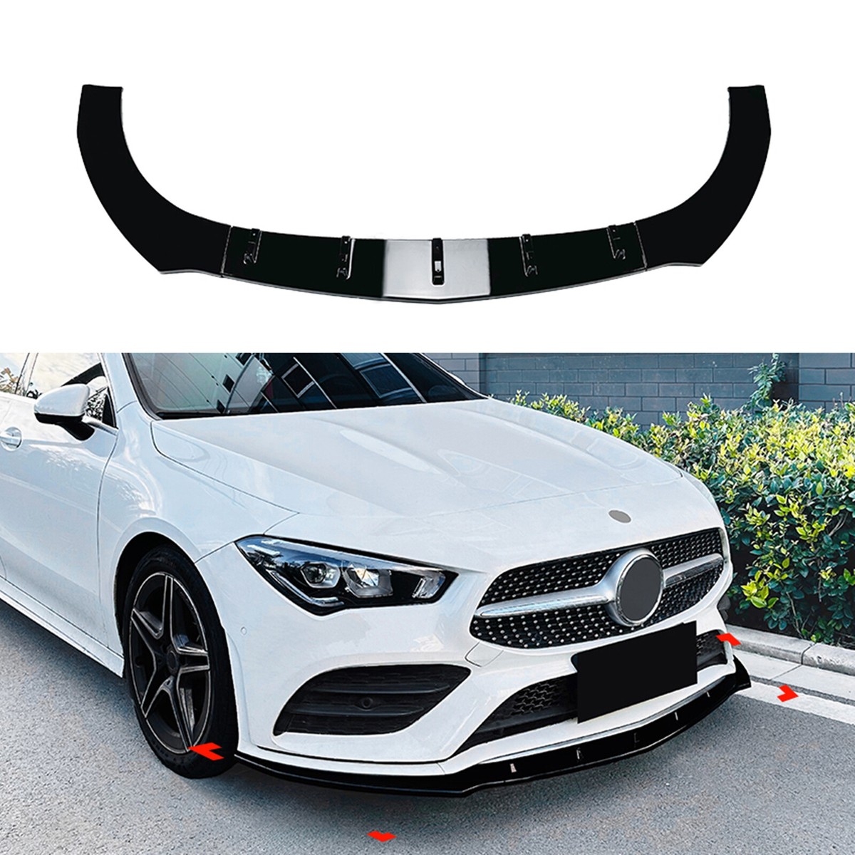 Front Bumper Splitter For Mercedes Benz CLA C118 X118 2019 2021