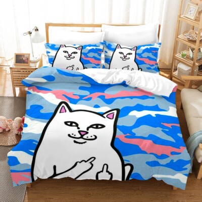 3D Ripndip Cat Quilt Cover Set Bedding Sets Pillowcases