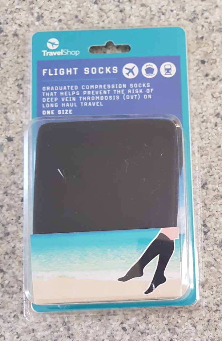 FLIGHT SOCKS - TRAVELSHOP - ONE SIZE - UNISEX - GRADUATED COMPRESSION - DVT