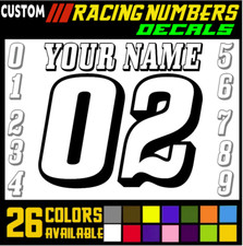 Racing Numbers Name Vinyl Decal Sticker For Dirt Bike Plate Bmx Motocross Car16