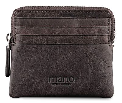 mano Don Pietro Mini Zip Wallet Kartenhalter Geldbörse Dark Brown dunkelbraun
